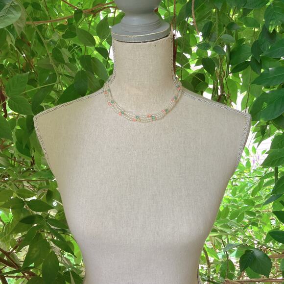 VTG 1960s Mid Century Necklace Multi Strand Pastel Beaded - Picture 7 of 11